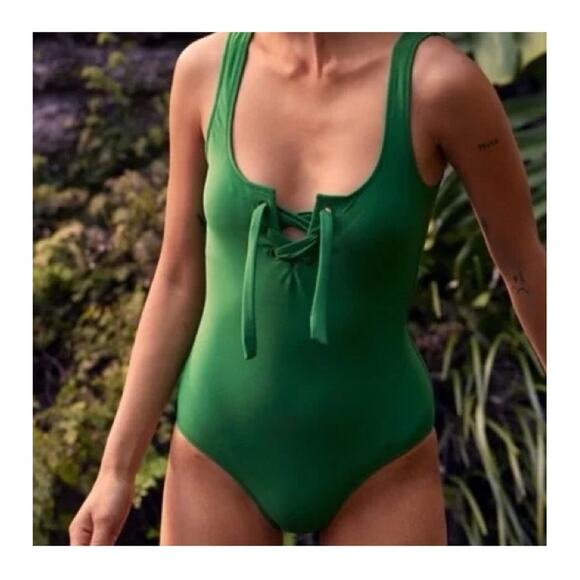 Aerie Green One Piece Swimsuit - Picture 1 of 9